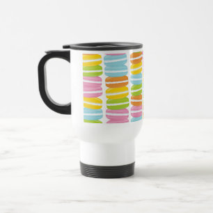 Colorful Macarons Stack Patroon Reisbeker