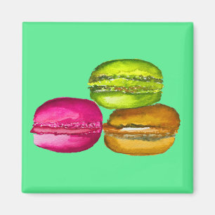 Colorful Macarons waterverf art funky Magneet