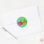 Colorful Macarons waterverf art funky Ronde Sticker (Envelop)