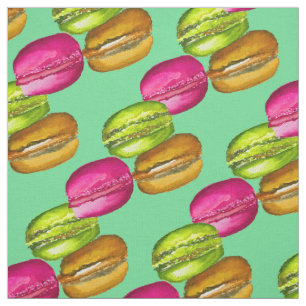 Colorful Macarons waterverf art funky Stof