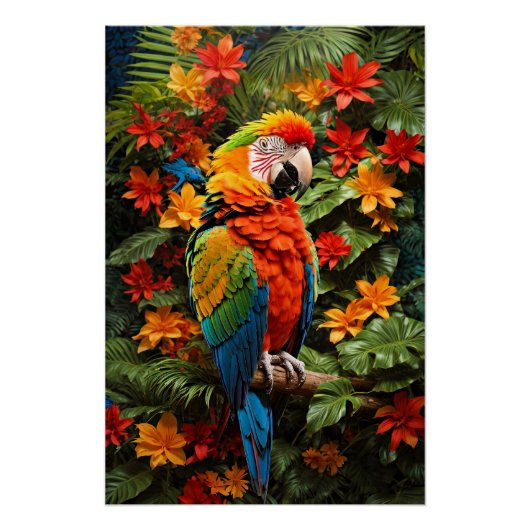 Colorful Macaw Bird Perfect Poster (Voorkant)