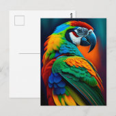 Colorful Macaw Parrot Bird Painting Briefkaart (Voorkant / Achterkant)