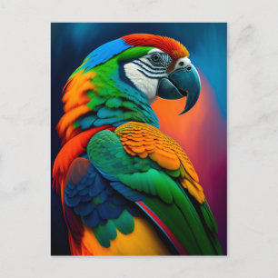 Colorful Macaw Parrot Bird Painting Briefkaart
