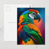 Colorful Macaw Parrot Bird Painting Briefkaart (Voorkant / Achterkant)