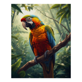 Colorful Macaw Parrot Poster – Tropical Wildlife W Perfect Poster