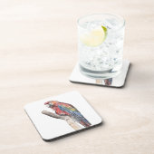 Colorful Macaw Parrot Waterverf Onderzetter (Rechterzijde)