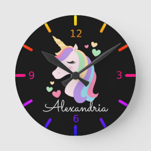 Colorful Magical Unicorn Ronde Klok
