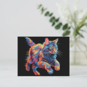 Colorful Maine Coon Briefkaart (Staand voorkant)