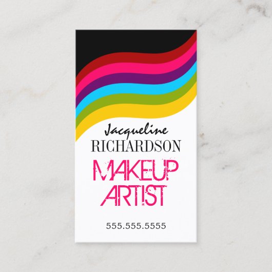 Colorful Makeup Artist Visitekaartje (Voorkant)