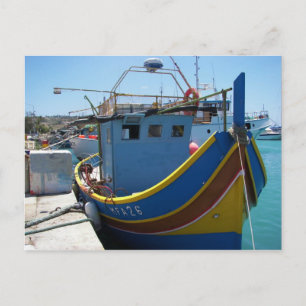 Colorful Maltese Vissen Boat Briefkaart