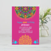 Colorful Mandala Birthday Uitnodiging (Staand voorkant)