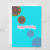 Colorful Mandala Birthday Uitnodiging (Achterkant)