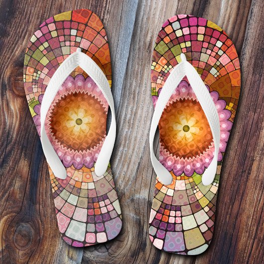 Colorful Mandala Creative Mosaic Teenslippers