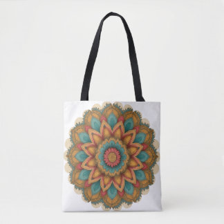 Colorful Mandala Floral Boho Tote Draagtas