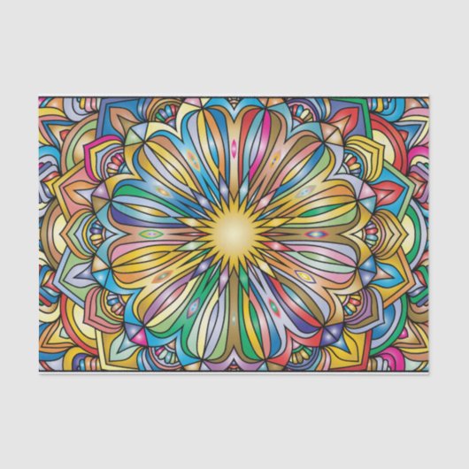 Colorful Mandala Flower Abstract Geometric Pattern Tissuepapier (Voorkant)
