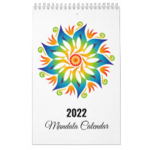 Colorful Mandala Flowers Wheels 2022 Agenda