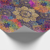 Colorful Mandala Pattern Cute Cool  Funky Cadeaupapier (Hoek)
