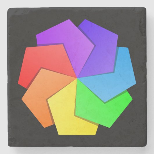 Colorful Mandala Pattern Papierbladen Stenen Onderzetter (Voorkant)