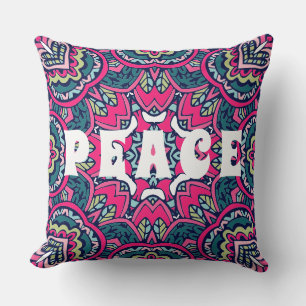 Colorful Mandala Peace Hippie Boho Pattern Print Kussen