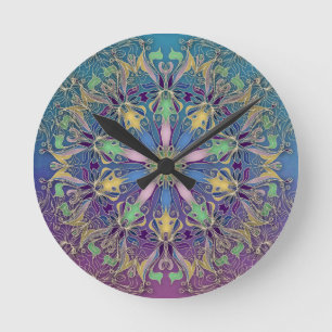 Colorful Mandala Wall klok