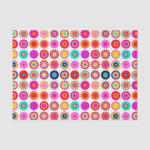 Colorful Mandalas - on White Tissuepapier