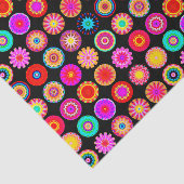 Colorful Mandalas - op zwart Tissuepapier (Detail)