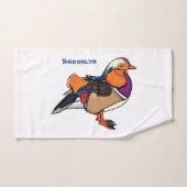 Colorful mandarin duck (Serviette à main)