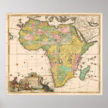 Colorful  Map of Africa, 1690