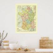 Colorful Map of France Poster (Keuken)