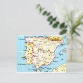 Colorful Map of Spain Design Briefkaart (Staand voorkant)