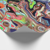 Colorful Marble Pour Paint Birthday Cadeaupapier (Hoek)