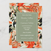 Colorful Marble Wedding Save the Date (Voorkant / Achterkant)
