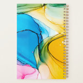 Colorful Marbled Monogram Name Planner (Achterkant)