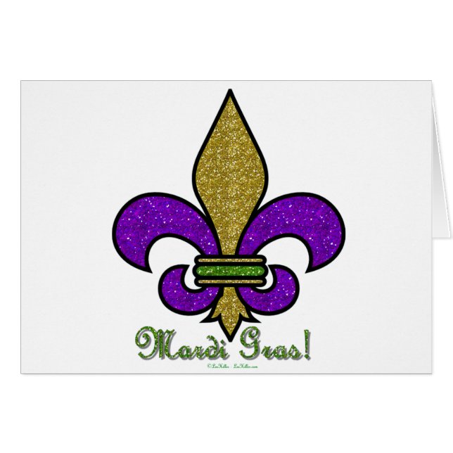 Colorful Mardi Gras Fleur De Lis (Voorkant Horizontaal)
