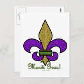 Colorful Mardi Gras Fleur De Lis Briefkaart (Voorkant / Achterkant)