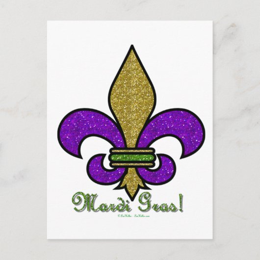 Colorful Mardi Gras Fleur De Lis Briefkaart (Voorkant)