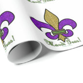 Colorful Mardi Gras Fleur De Lis Cadeaupapier (Rol Hoek)