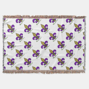 Colorful Mardi Gras Fleur De Lis Deken