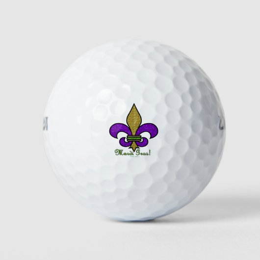 Colorful Mardi Gras Fleur De Lis Golfballen (Voorkant)