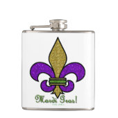 Colorful Mardi Gras Fleur De Lis Heupfles (Voorkant)