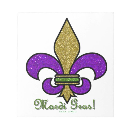 Colorful Mardi Gras Fleur De Lis Notitieblok (Voorkant)