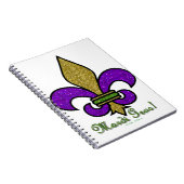 Colorful Mardi Gras Fleur De Lis Notitieboek (Rechterzijde)