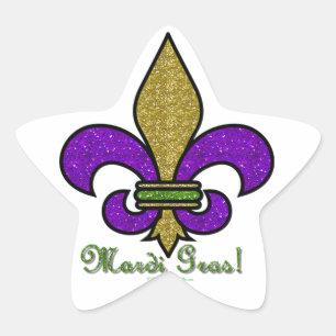 Colorful Mardi Gras Fleur De Lis Ster Sticker