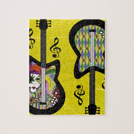Colorful Mardi Gras Guitars Legpuzzel (Verticaal)
