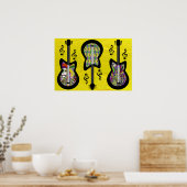 Colorful Mardi Gras Guitars Poster (Keuken)