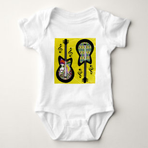 Colorful Mardi Gras Guitars Romper