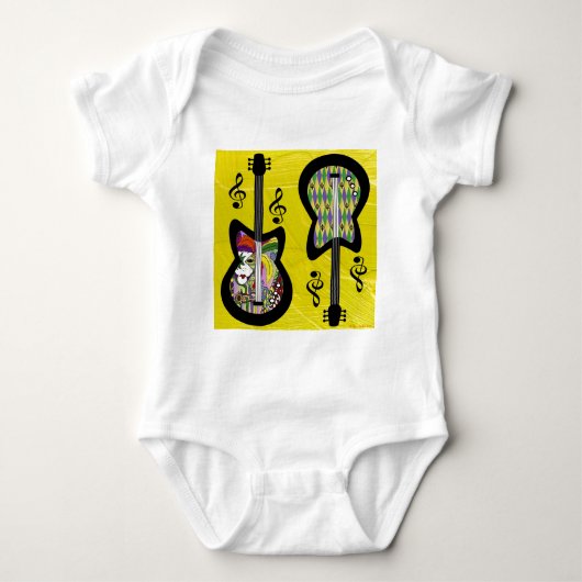 Colorful Mardi Gras Guitars Romper (Voorkant)