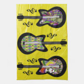 Colorful Mardi Gras Guitars Theedoek (Verticaal)