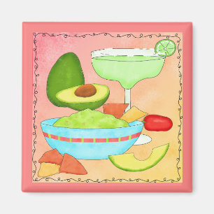 Colorful Margarita Guacamole Fun Celebrate Magneet