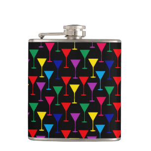 Colorful Martini Cocktail Pattern Heupfles